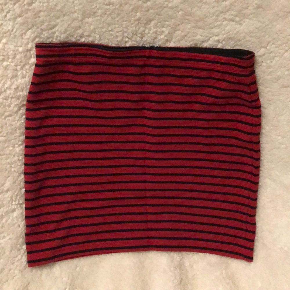 Forever 21 Red & Black Striped Mini Skirt